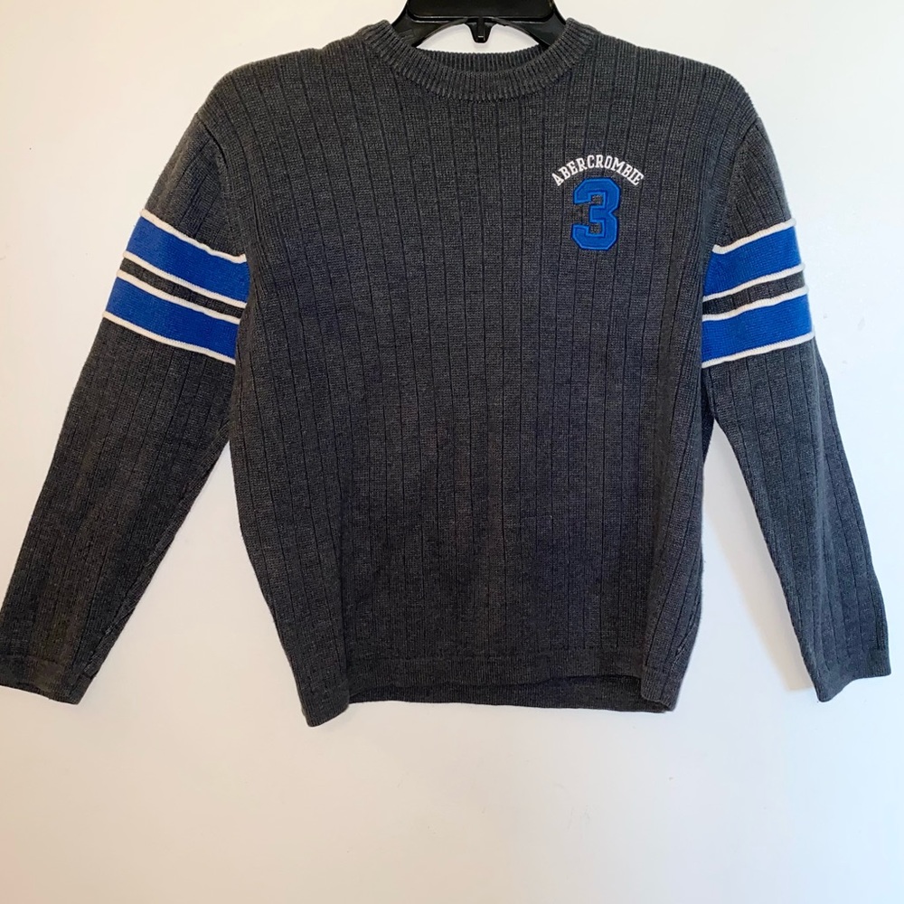 Abercrombie #3 Boys Gray Size: Large Arm Striped Pullover Sweater